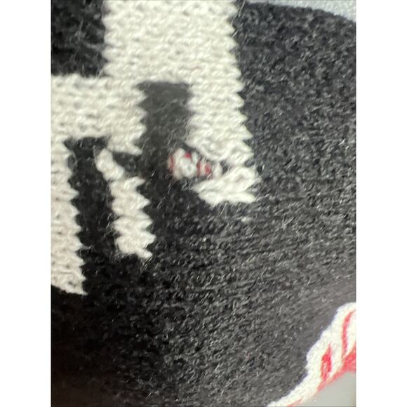 Effeci Sweater Cardigan Sz XL Black Open Front Shawl Collar Aztec Boho FLAWS - Picture 9 of 10